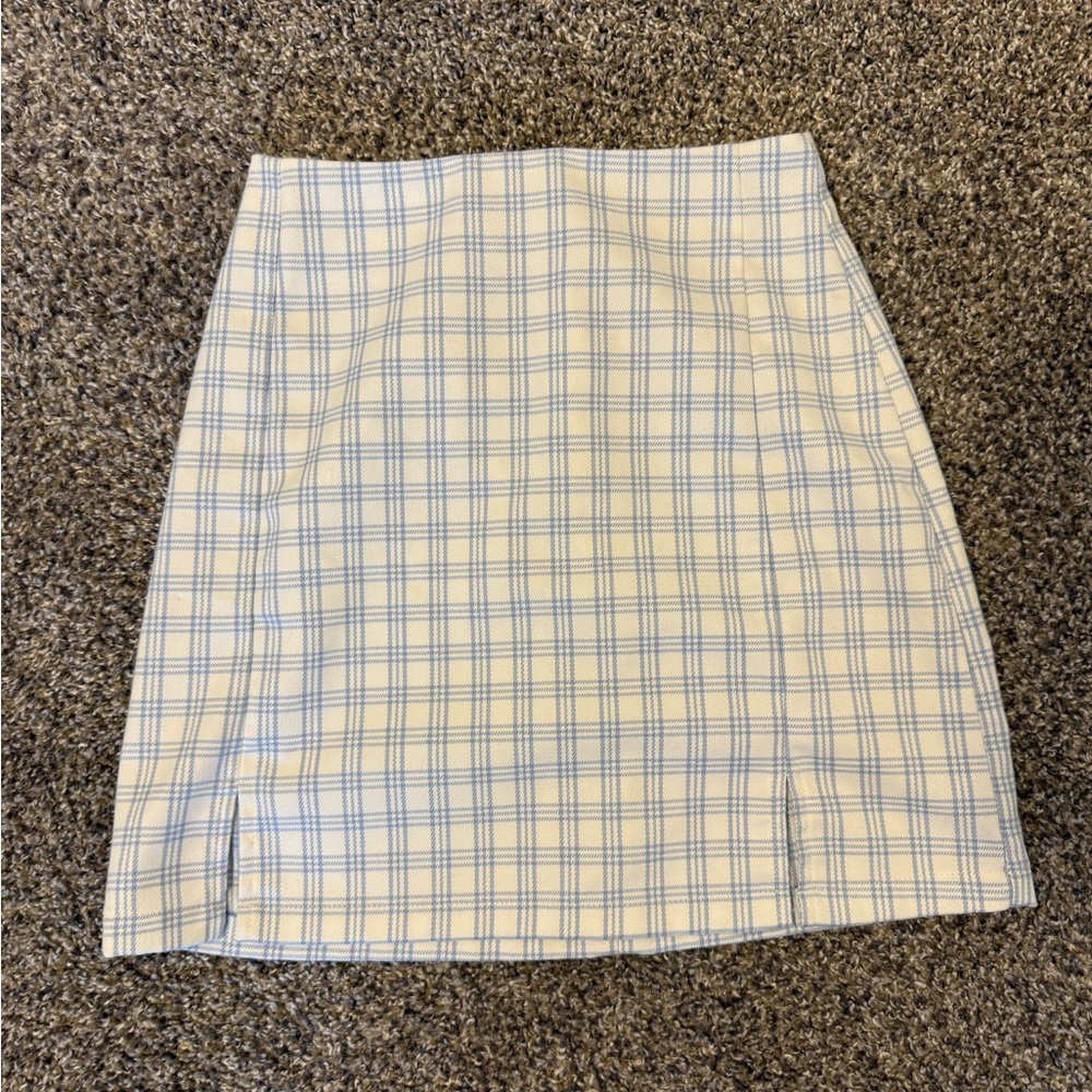 John Gait Blue and White Checkered Pencil Skirt